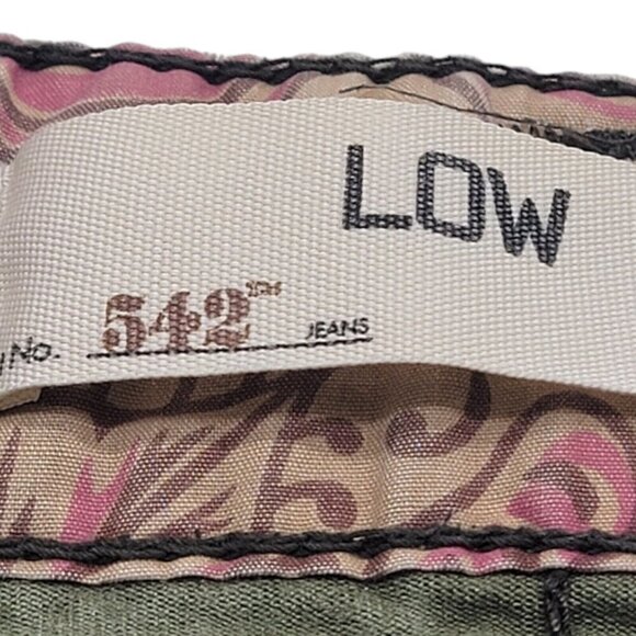 Levis Jeans Women’s Size 8 Green 542 Low Flare Safari Military Rodeo Hip Hop - Picture 6 of 12